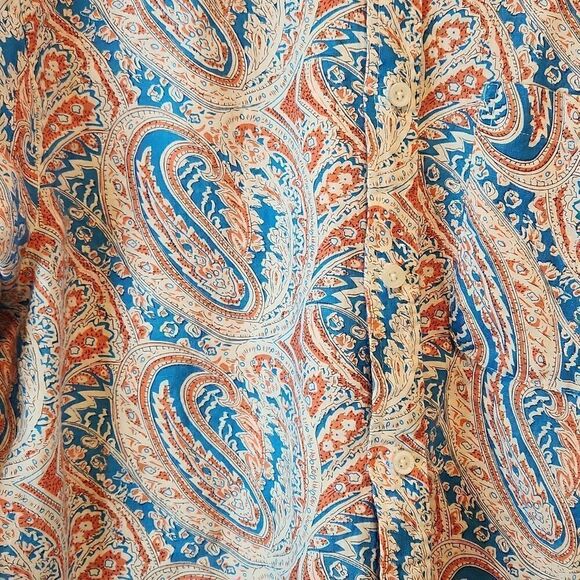 Alan Flusser Paisley Floral Print Button Up Shirt Men's Size Medium EUC NICE!! - Picture 10 of 13